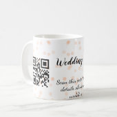 QR-Code der Hochzeitwebsite für Details orange Kaffeetasse (Vorderseite Links)