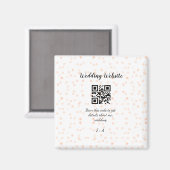 QR-Code der Hochzeitwebsite für Details orange Magnet (Vorderseite/Rückseite)