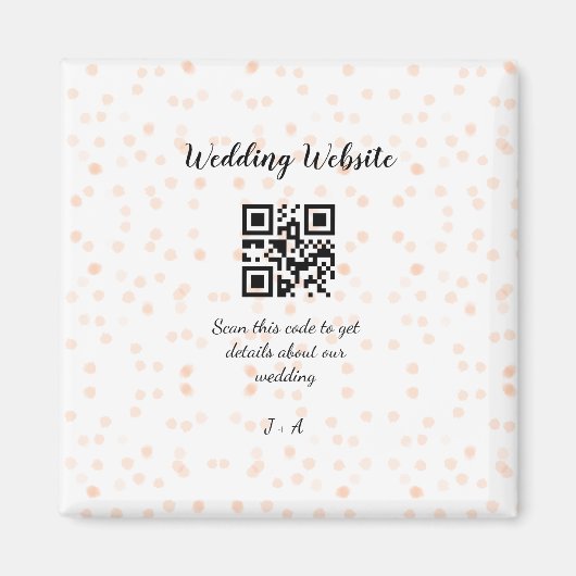 QR-Code der Hochzeitwebsite für Details orange Magnet (Vorne)