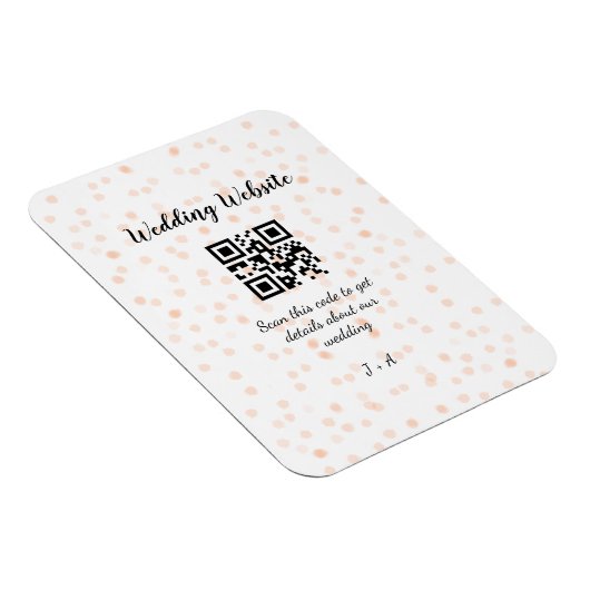 QR-Code der Hochzeitwebsite für Details orange Magnet (Rechte Seite)