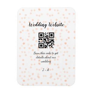 QR-Code der Hochzeitwebsite für Details orange Magnet