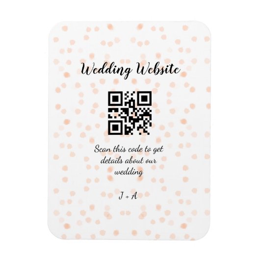 QR-Code der Hochzeitwebsite für Details orange Magnet (Vertikal)