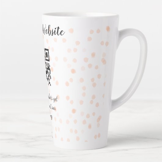 QR-Code der Hochzeitwebsite für Details orange Milchtasse (Rechts)
