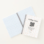 QR-Code der Hochzeitwebsite für Details orange Notizblock (Innenseite)