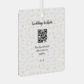QR-Code der Hochzeitwebsite für Details orange Ornament Aus Metall (Vorderseite Rechts)