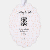 QR-Code der Hochzeitwebsite für Details orange Ornament Karte (Links)