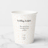 QR-Code der Hochzeitwebsite für Details orange Pappbecher (Rückseite)
