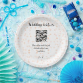 QR-Code der Hochzeitwebsite für Details orange Pappteller (Party)