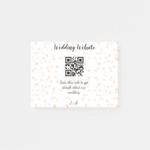 QR-Code der Hochzeitwebsite für Details orange Post-it Klebezettel