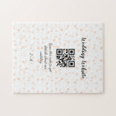 QR-Code der Hochzeitwebsite für Details orange Puzzle (Horizontal)