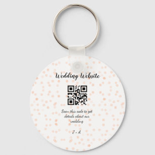 QR-Code der Hochzeitwebsite für Details orange Schlüsselanhänger