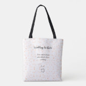 QR-Code der Hochzeitwebsite für Details orange Tasche (Rückseite)