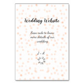 QR-Code der Hochzeitwebsite für Details orange Tischnummer (Rückseite)