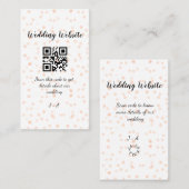 QR-Code der Hochzeitwebsite für Details orange Visitenkarte (Vorne/Hinten)