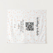 QR-Code der Hochzeitwebsite für Details orange Wandteppich (Vorderseite (Horizontal))