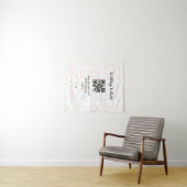 QR-Code der Hochzeitwebsite für Details orange Wandteppich (Beispiel (Horizontal))