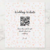 QR-Code der Hochzeitwebsite für Details orange Weinetikett (Einzelnes Label)