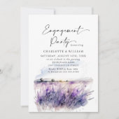 QR-Code der Lavender Blume Field ENGAGEMENT PARTY Einladung (Vorderseite)