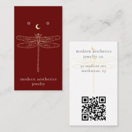QR-Code der Libelle mit roter Grafikkarte Visitenkarte