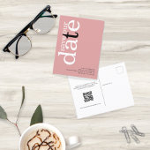 QR-Code der Minimalistischen Dusty-Rose Save the D Postkarte
