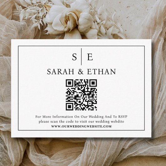 QR-Code der Minimalistischen Hochzeitspartei Begleitkarte