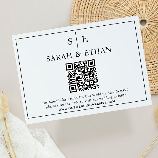 QR-Code der Minimalistischen Hochzeitspartei Begleitkarte