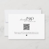 QR-Code der Minimalistischen Hochzeitwebsite RSVP Karte (Vorderseite)