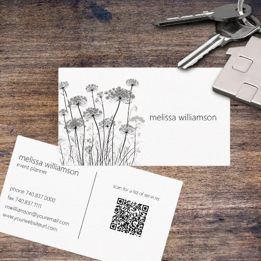 QR-Code der Minimalistischen Königin Anne an der S Visitenkarte