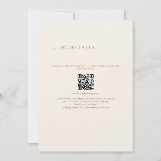 QR-Code der Minimalistischen Wildblume in einer Ho Einladung (Rückseite)