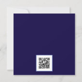 QR-Code der Nacht vor blauem Hydrangea Einladung (Rückseite)