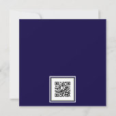 QR-Code der Nacht vor blauem Hydrangea Einladung (Rückseite)