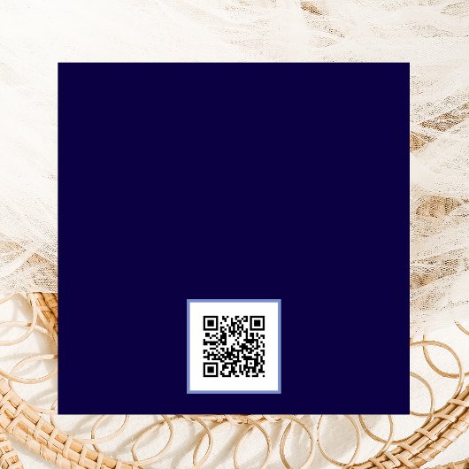 QR-Code der Nacht vor blauem Hydrangea Einladung