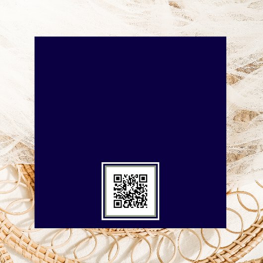 QR-Code der Nacht vor blauem Hydrangea Einladung