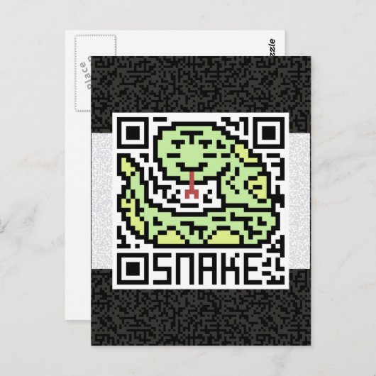 QR Code der Schlange Postkarte (Vorne/Hinten)