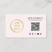 QR-Code der sozialen Medien Fügen Sie Ihr Logo Pin Visitenkarte (Vorderseite)
