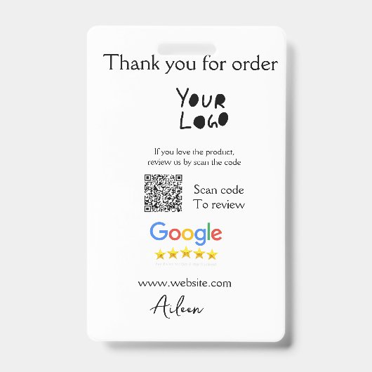 QR-Code der Website des Google-Reviews Ausweis (Vorderseite)