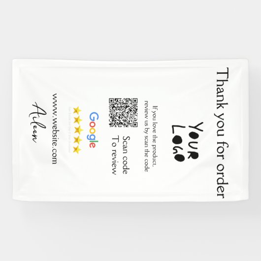 QR-Code der Website des Google-Reviews Banner (Horizontal)