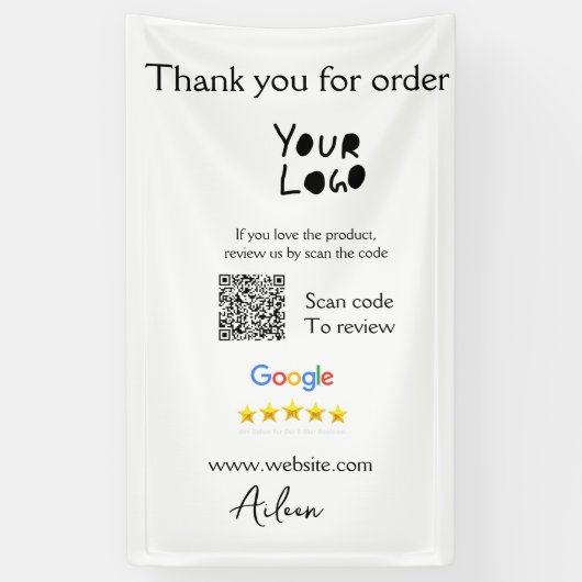 QR-Code der Website des Google-Reviews Banner (Vertikal)