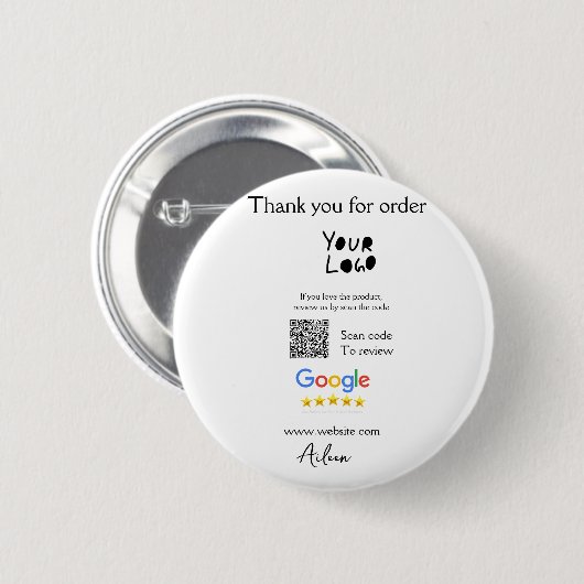 QR-Code der Website des Google-Reviews Button (Vorne & Hinten)