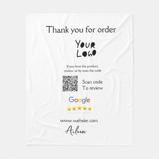 QR-Code der Website des Google-Reviews Fleecedecke (Vorderseite)