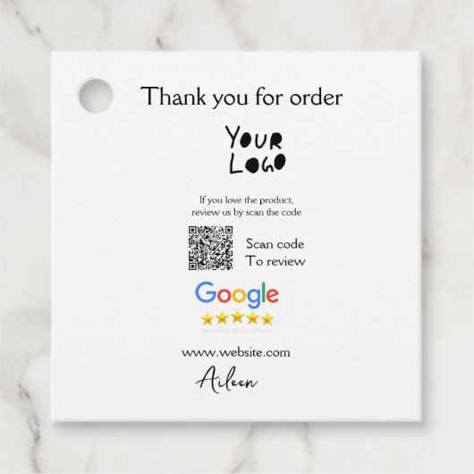 QR-Code der Website des Google-Reviews Geschenkanhänger (Vorderseite)