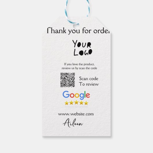 QR-Code der Website des Google-Reviews Geschenkanhänger (Rückseite)