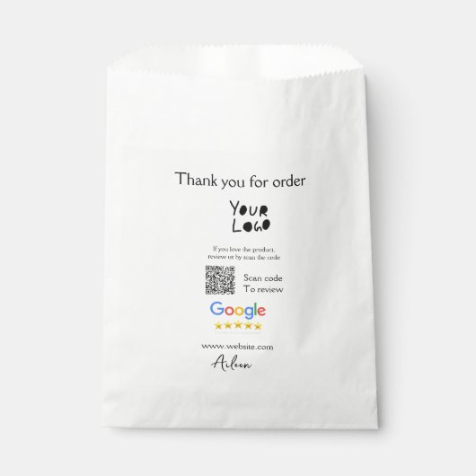 QR-Code der Website des Google-Reviews Geschenktütchen (Vorderseite)