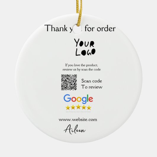 QR-Code der Website des Google-Reviews Keramik Ornament (Vorne)