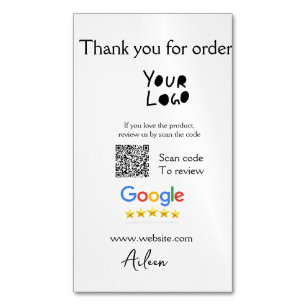 QR-Code der Website des Google-Reviews Magnetische Visitenkarte