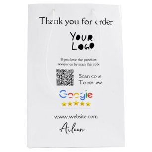 QR-Code der Website des Google-Reviews Mittlere Geschenktüte