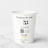 QR-Code der Website des Google-Reviews Pappbecher (Rückseite)
