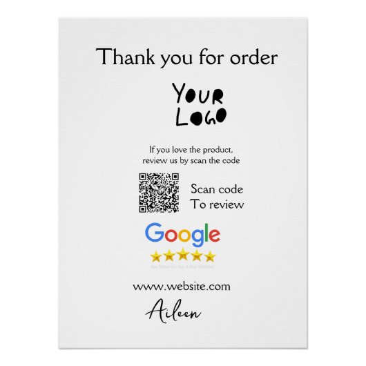QR-Code der Website des Google-Reviews Poster (Vorderseite)