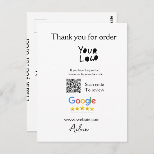 QR-Code der Website des Google-Reviews Postkarte (Vorne/Hinten)