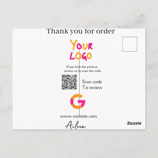 QR-Code der Website des Google-Reviews Postkarte (Rückseite)